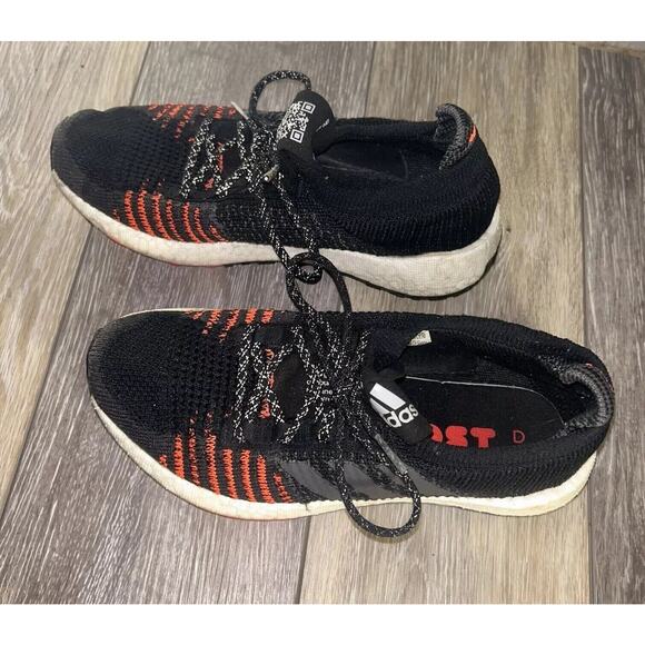 Adidas Pulseboost HD EE4030 Youth US Size 5 Knit Black Orange Sneaker Shoes - Picture 6 of 10